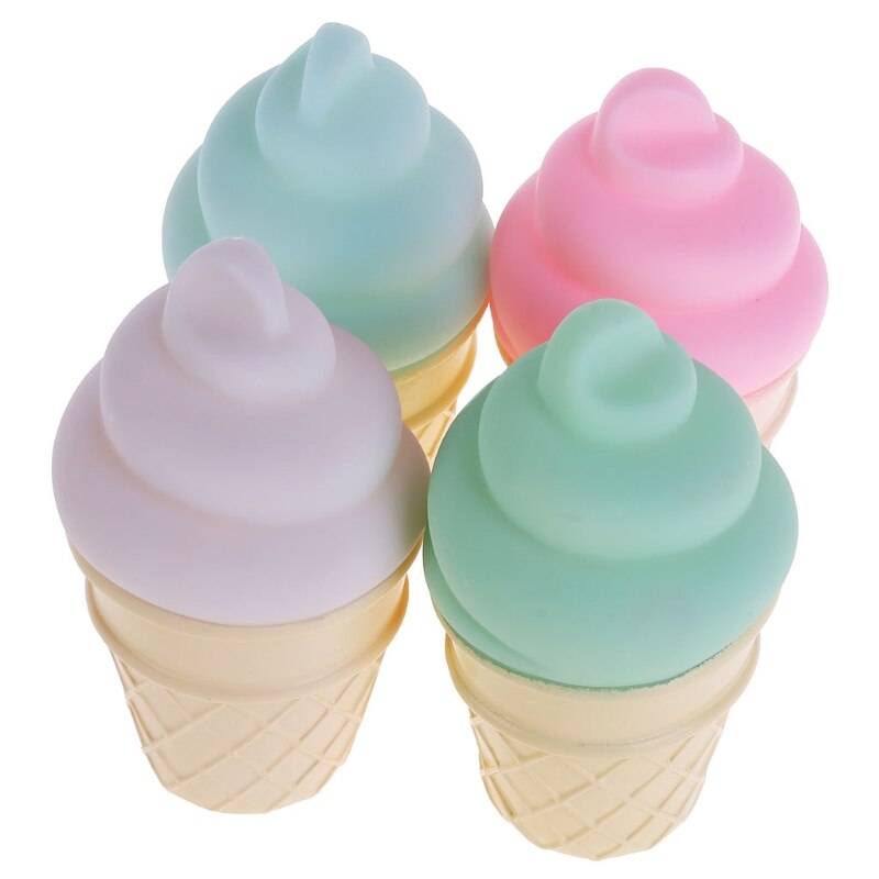 Novelty Ice Cream Cone Shaped Night Light Desk Table Lamp Kids Children Decor