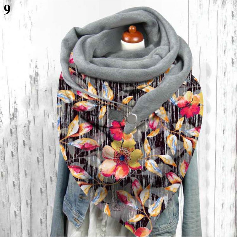 Multi-usages col châle femmes noël impression écharpe bouton écharpe enveloppes Triangle foulards Plus velours motif papillon: 9