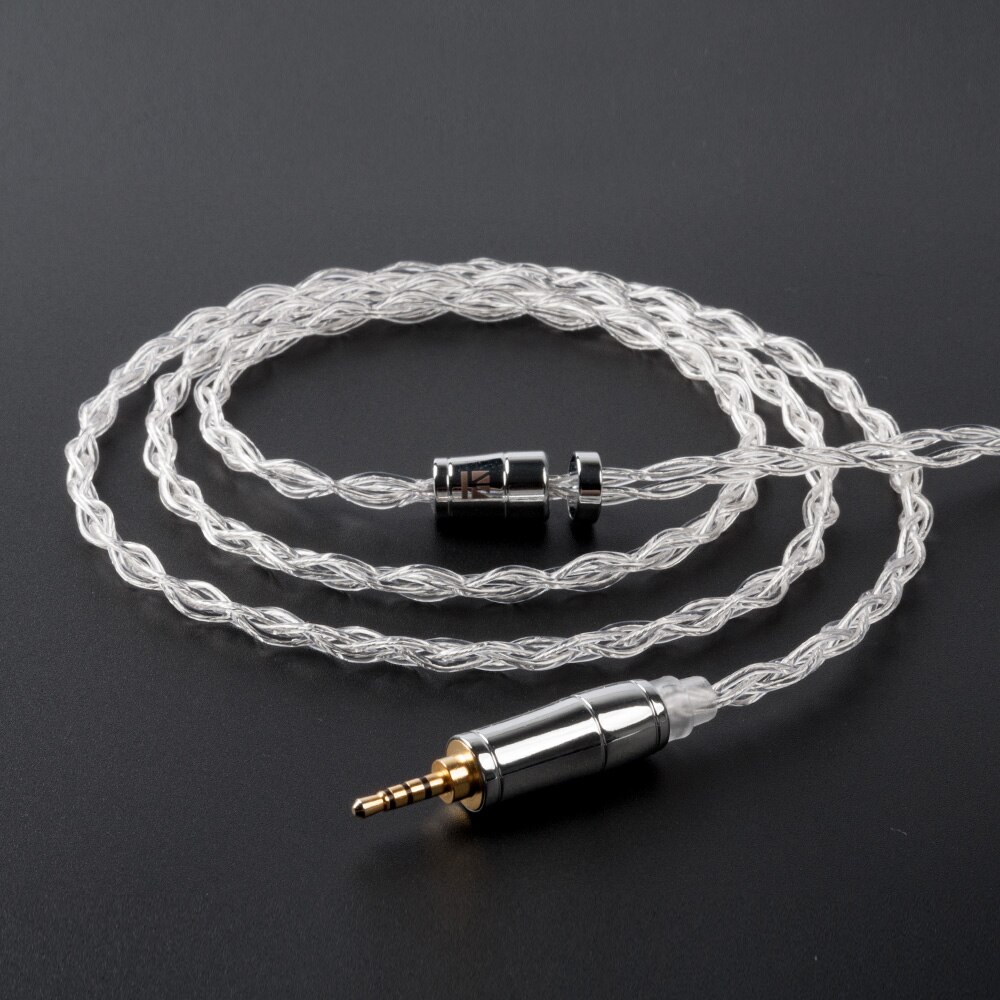 KBEAR limpid 4 Core 4N 99.99% Purity silver earphone cable 2PIN/TFZ/MMCX/QDC earbuds cable For KZ ZSN PRO ZSX KBEAR Diamond: TFZ 2.5MM