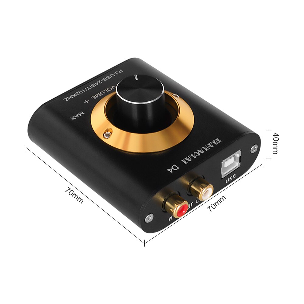 Pj.miaolai mini hifi lyd usb dekoder dac  cm6642 hodetelefonforsterker eksternt lydkort 24 bit /192 khz usb inngang rca utgangs forsterker