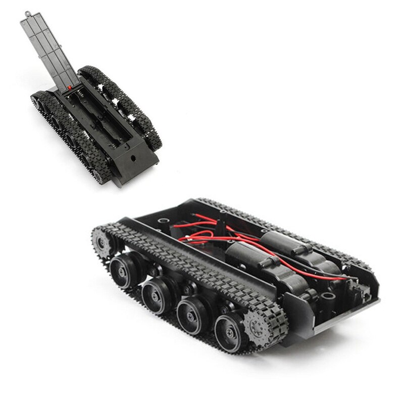 Rc tank smart robot tank bil chassis kit gummibane crawler til arduino 130 motor diy robot legetøj til børn