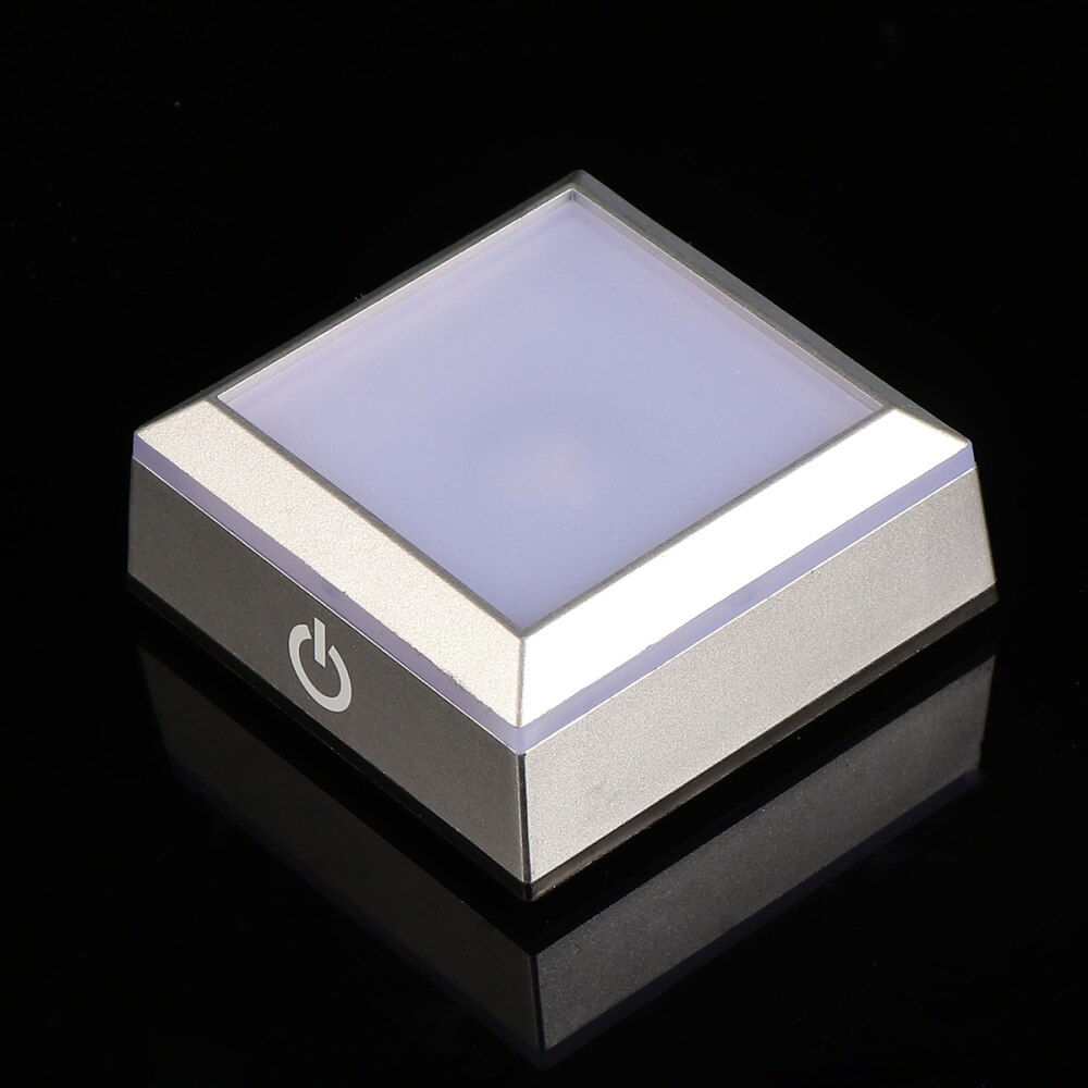 LED Light Base Display Show Stand with Sensitive Touch Switch Colorful Lights Square Crystal Stand