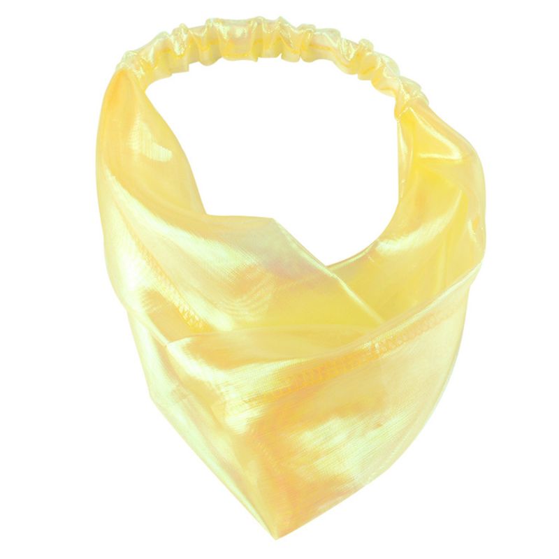 Vrouwen Mesh Twist Knoop Brede Hoofdband Holografische Glanzende Kleurrijke Party Haarband B2QE