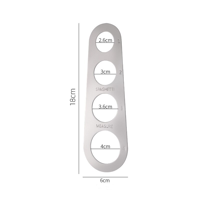 Stainless Steel 4 Hole Spaghetti Ruler Spaghetti Measurer Kitchen Utensil Spaghetti Ruler: 01
