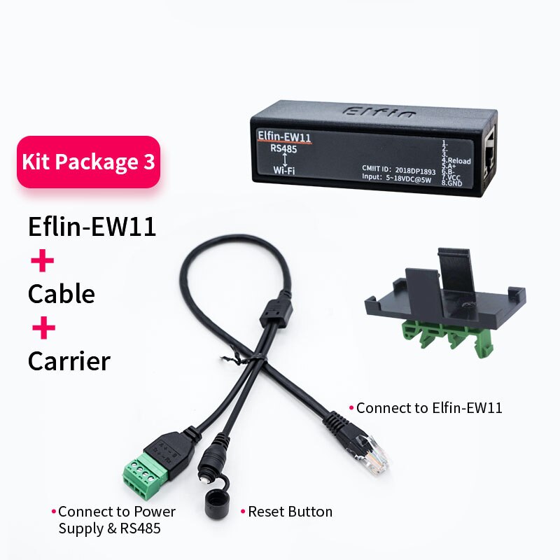 Serial port RS485 to WiFi device server module Elfin-EW11 support TCP/IP Telnet Modbus TCP Protocol data transfer via WiFi