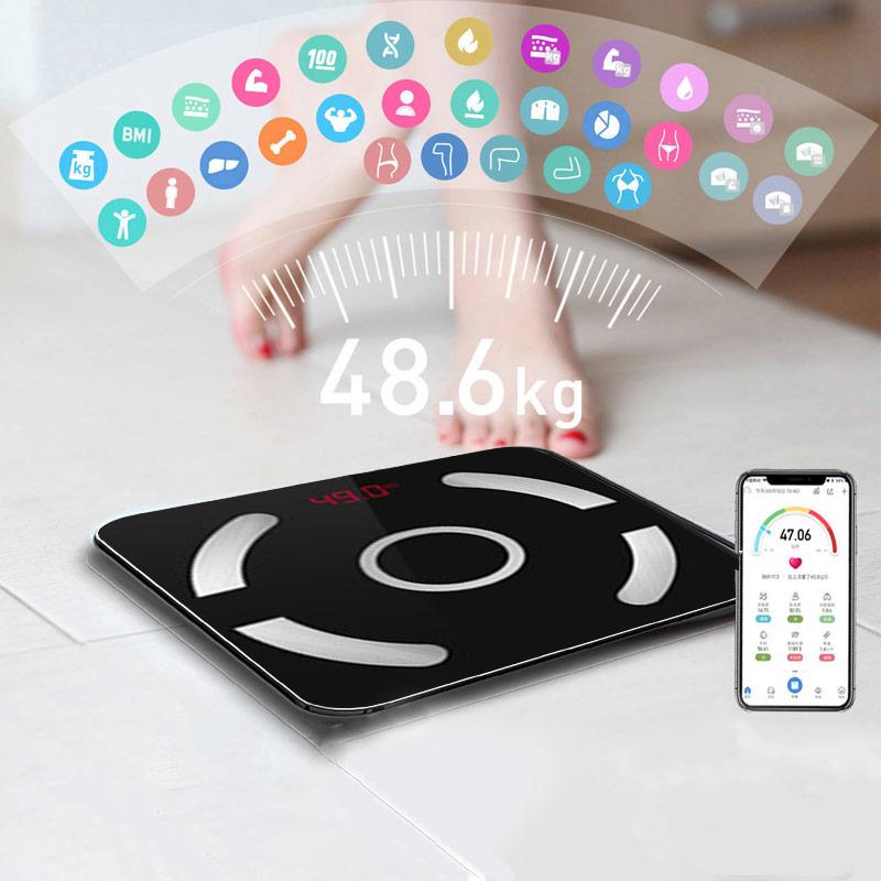 50 kropsvægtsvægt smart fat digital otte sort farvebalance connect e bluetooth  se45001