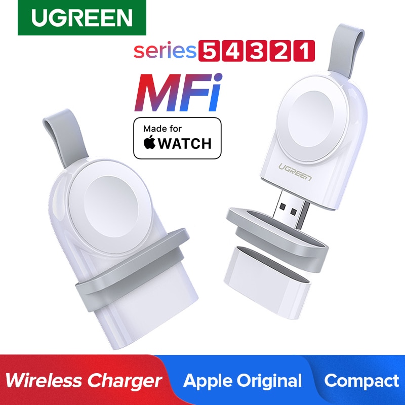 Ugreen Drahtlose Ladegerät für Apple Uhr Ladegerät Serie 5 4 3 2 1 Tragbare MFi USB Ladegerät Für Apple 3 magnetische Drahtlose Lade