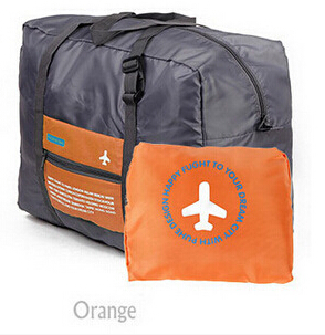 Viagem duffle saco de embalagem de náilon cubos de grande capacidade dobrável saco weekender saco de viagem masculino feminino bagagem sacos de viagem x030: orange