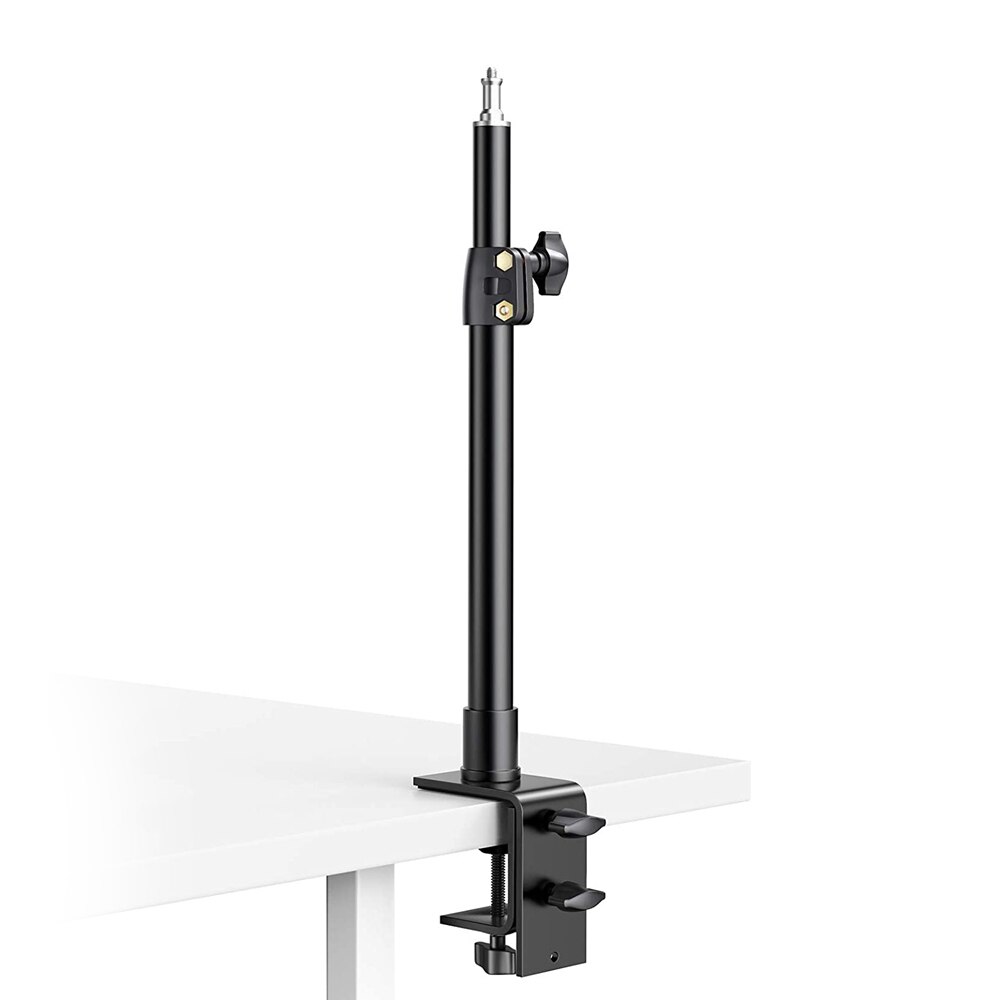 2 Packs Camera Desk Mount Stand Tabletop C Clamp Mount Adjustable Light Bracket for DSLR Camera Ring Panel Light Led Video Light