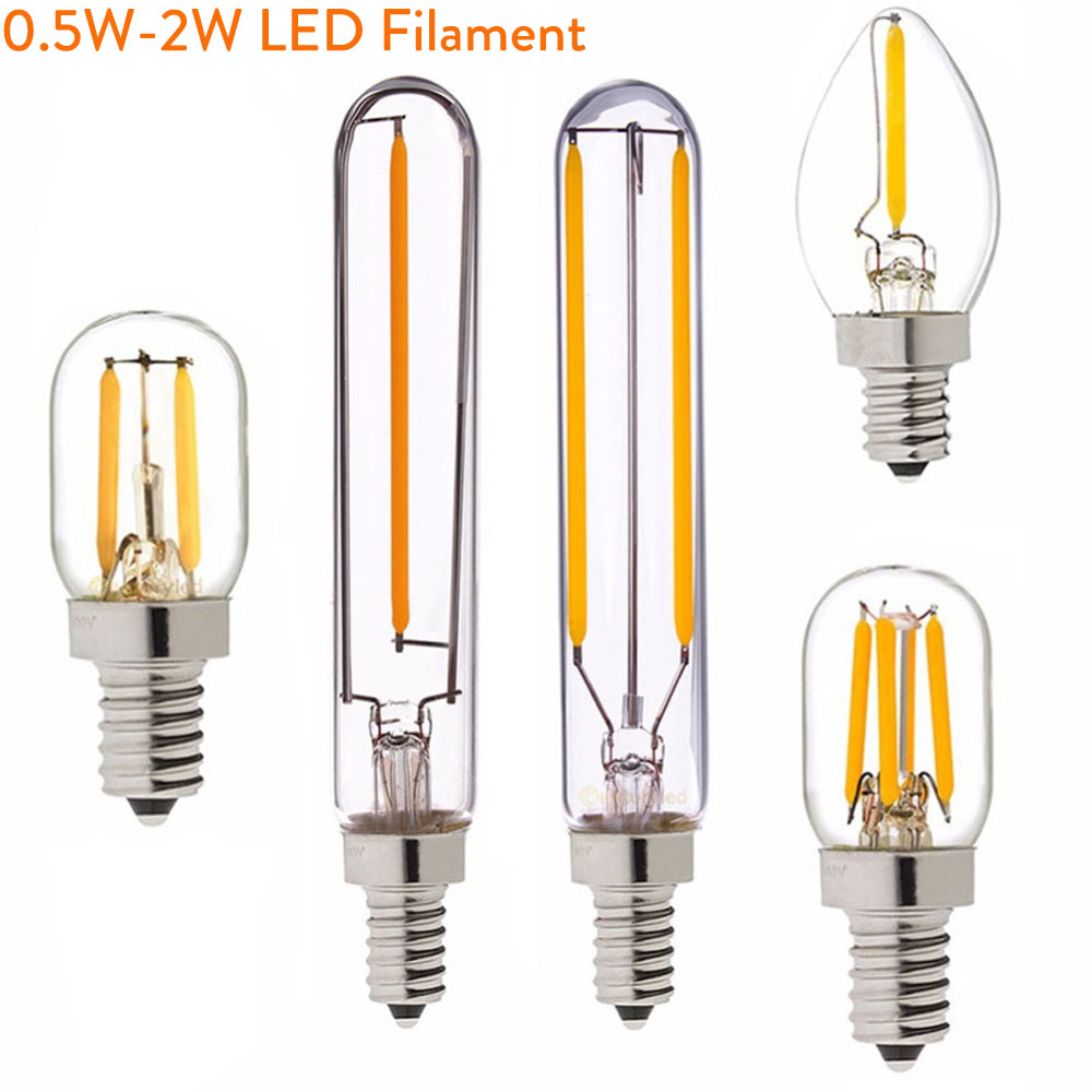 Dimbare T20 C7 E12 110V Led Lamp 0.5W 1W 2W Led Lamp E14 220V Retro mini LED Licht Edison Koelkast 240V 130V