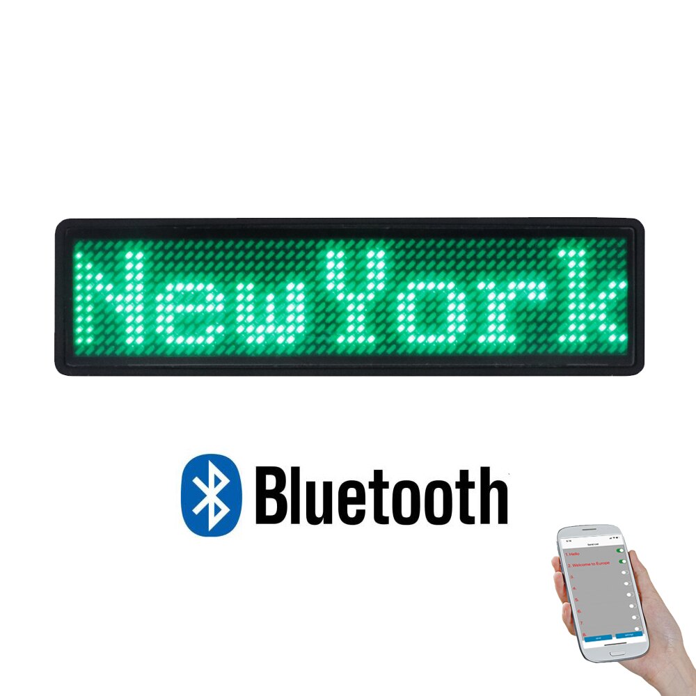 Multi-language LED badge bluetooth programmable advertising LED light mini LED display 7 colors adjustable brightness LED badge