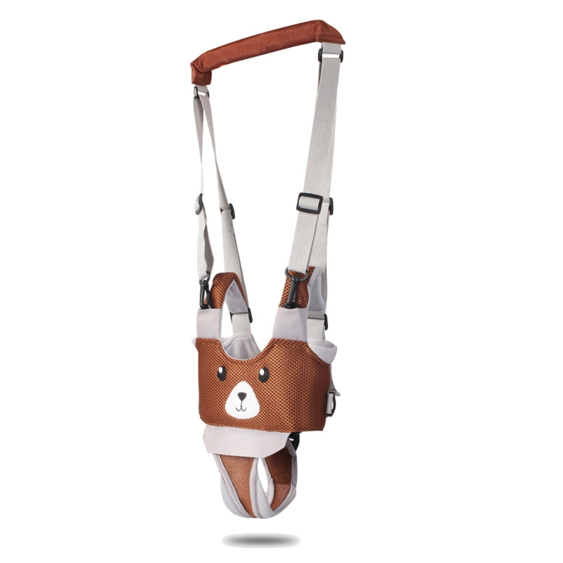 Arnés de mano para caminar para bebé, andador con animales de dibujos animados, asistente de cinturón para aprender, D5QA: Coffee bear