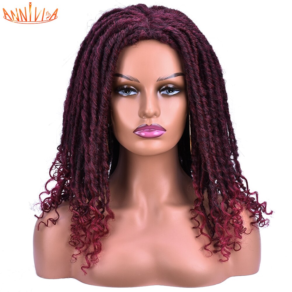 Faux Locs Braided Wigs Synthetic Goddess Dread Wig For Black Women With Curly Ends Knotless Braids Annivia: Bug