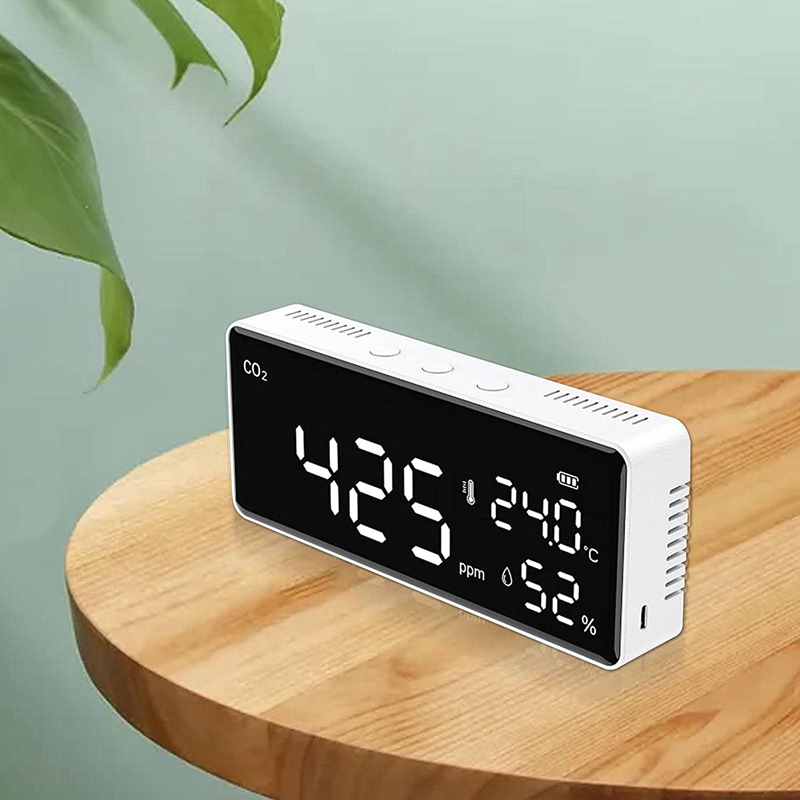 Intelligent Air Detector Carbon Dioxide Temperature Humidity Monitor Multifunction Accurate Detection For Home