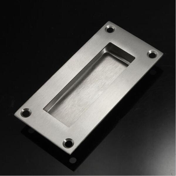 Stainless Steel Door Pull Handle Flush Recessed Satin Circular Oval Rectangular Recessed Door Durable Satin Pull Handle: Rectangular
