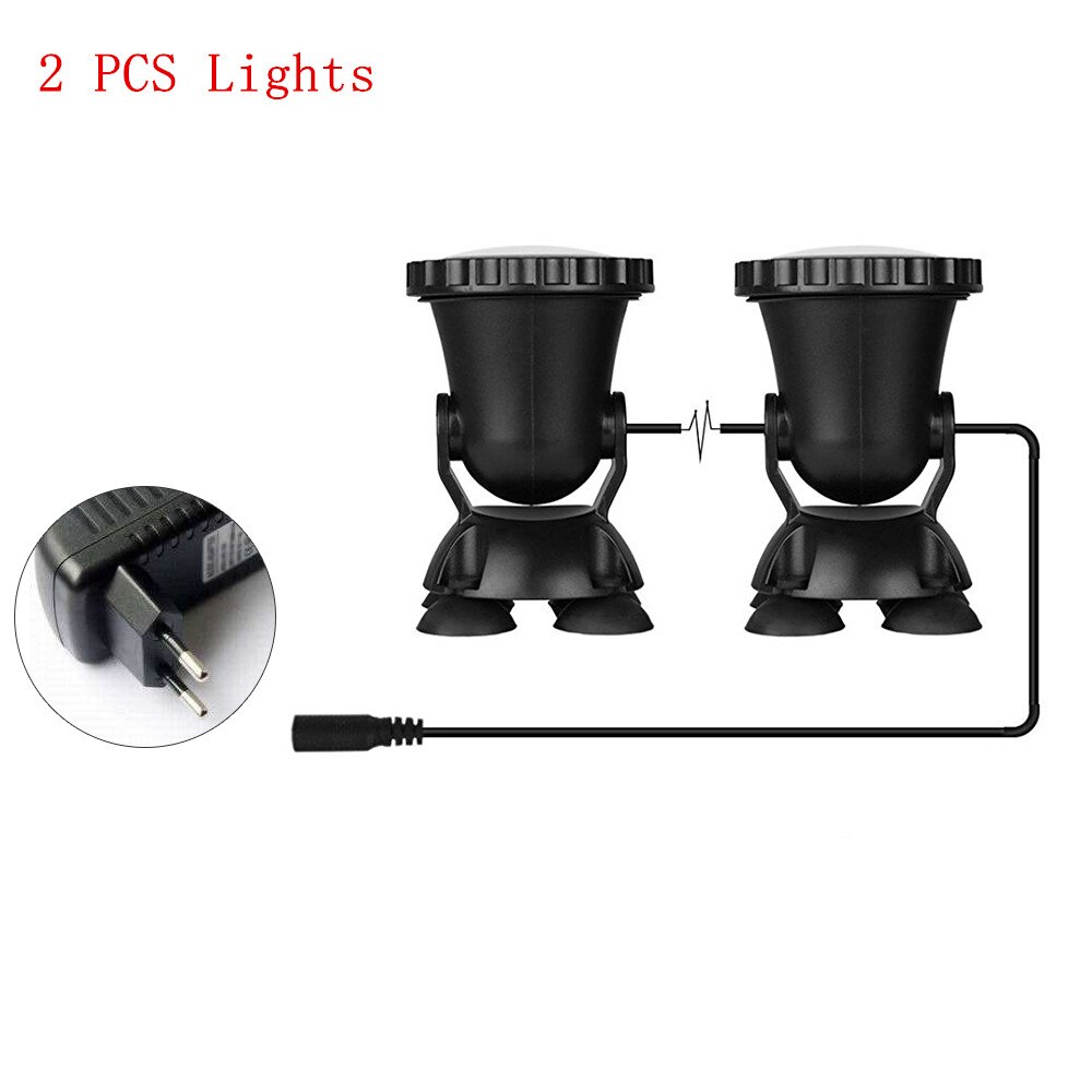 DONWEI 4pcs RGB 36 LED Underwater Spot Light Highly Waterproofing IP68 Underwater Light Tank Aquarium Landscape Lights: 2 Pcs Light / UK Plug