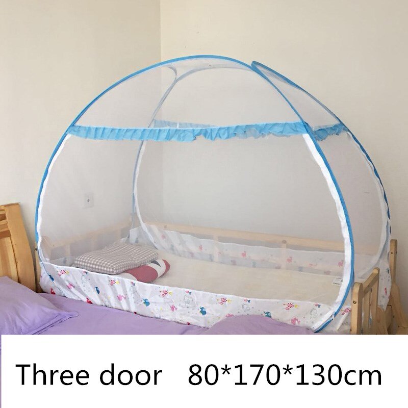 Draagbare Babybedje Klamboe Kinderbedje Anti-Mosquito Tent Mongoolse Yurts Kinderen Klamboe Vouwen Camping: blue 80x170x130cm