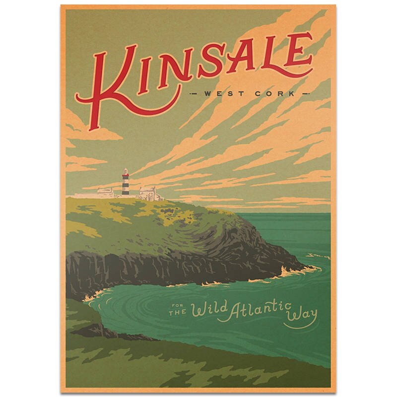 Irland Sommer Stadt Reise Poster Zauberstab Aufkleber Jahrgang Kraft Papier Kneipe Bar Hotel Dekor Hand Gemalte Landschaft Bild 42x30cm: TCITY72