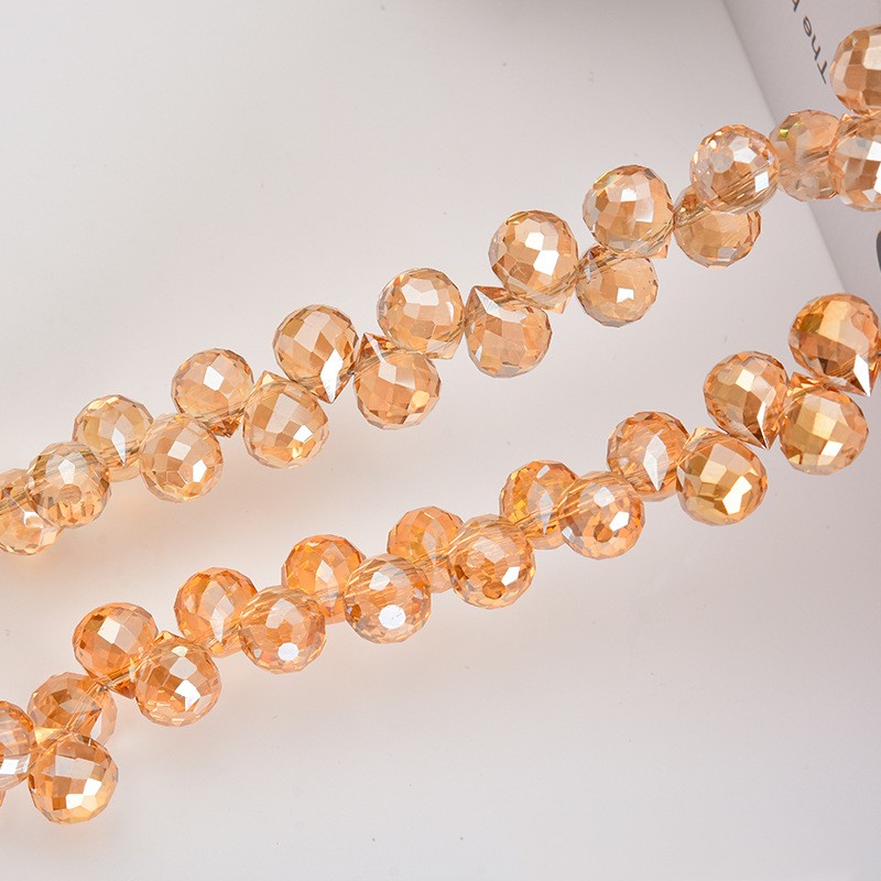 20 stk. ab farvede facetslebne glasperler, 6*7mm skinnende krystal jordbærperler til smykkefremstilling, forsyninger, armbånd, øreringe, tilbehør: Rød