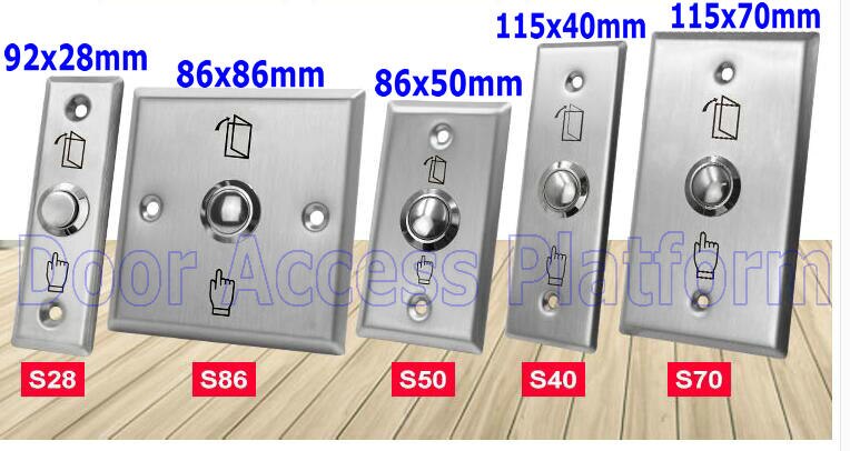Normal Open+Close,NO/NC/COM Stainless Steel Metal case Push button Exit item, Hand manual Button access controller door openning