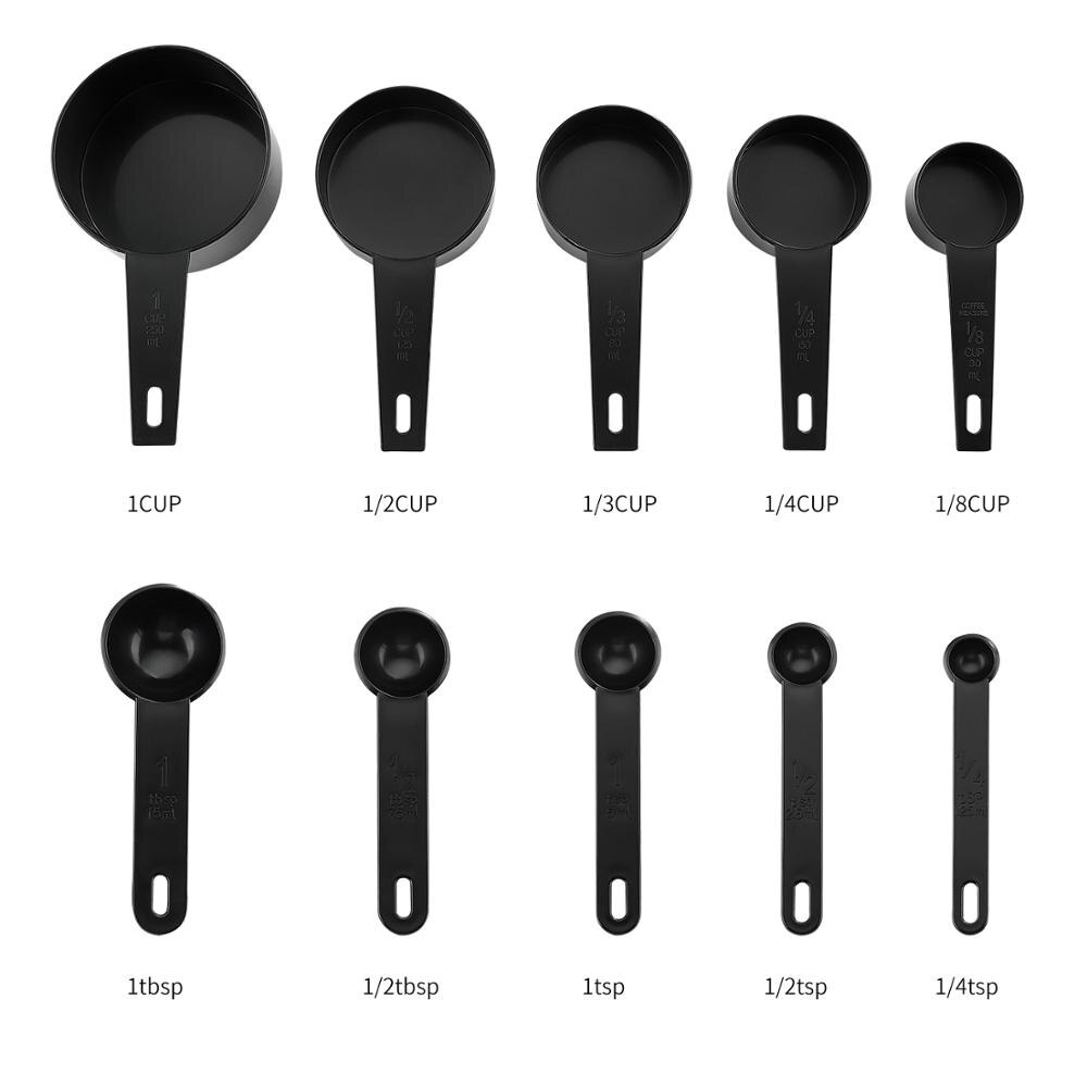 Seacreating Measuring Cups and Spoons Set of 10 Pieces Nesting Measure Cups for Dry and Liquid Ingredient Baking Accessories