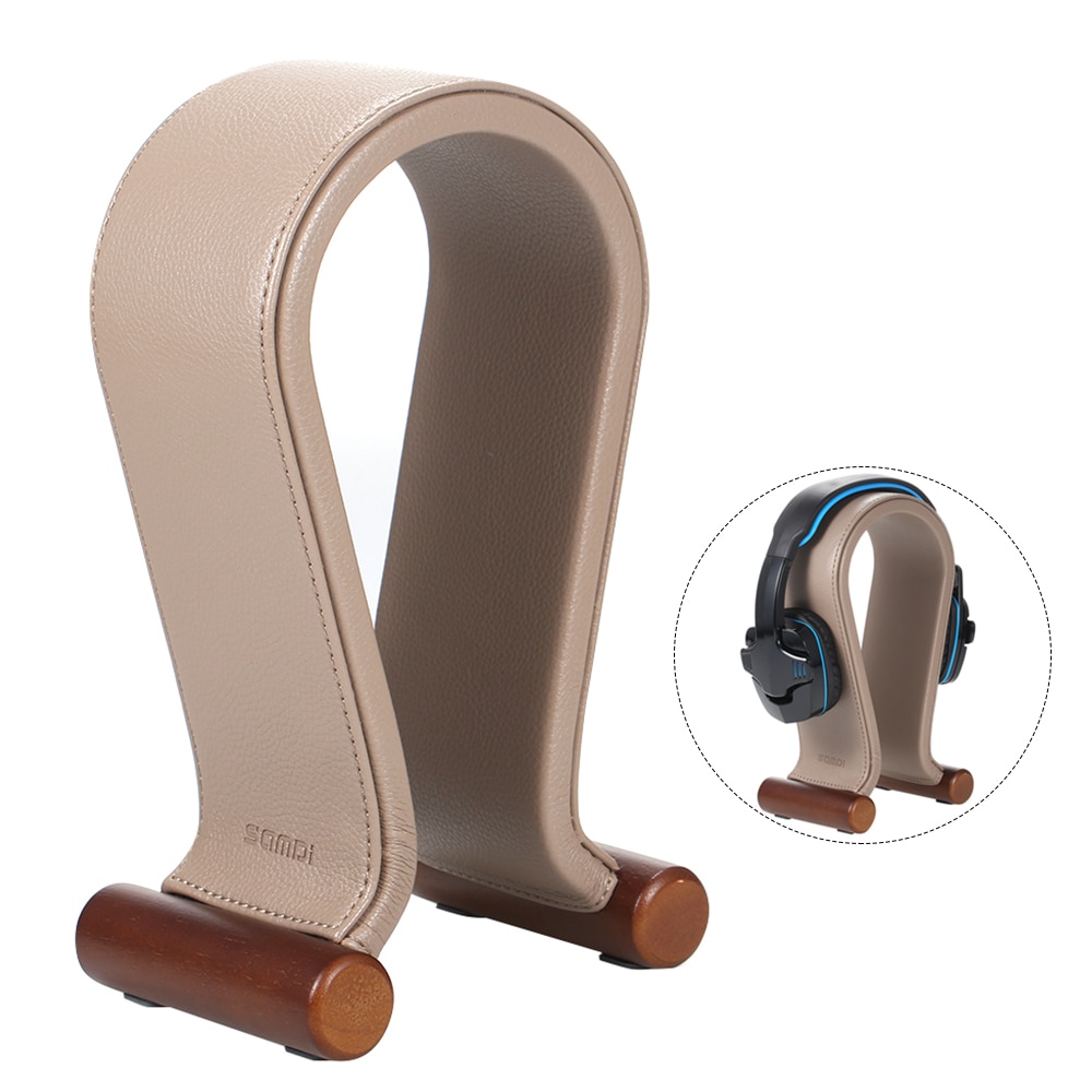 Samdi Leder/Holz Kopfhörer Ständer Universal- Spielen Headset Halfter Aufhänger Für Laptop PC Smartphone Kostenloser Größe Anzeige Stand