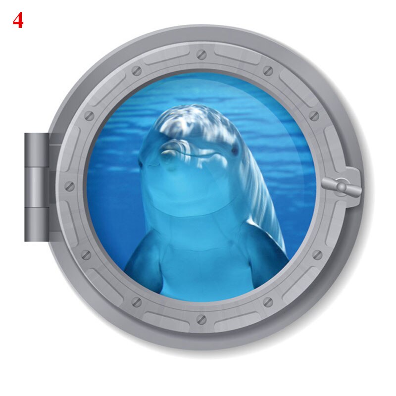 1pc Underwater Fish Wall Stickers Waterproof Cute Capybara Dolphin Pvc Decals Stickers For Bathroom Washing Machine Decoration: 4