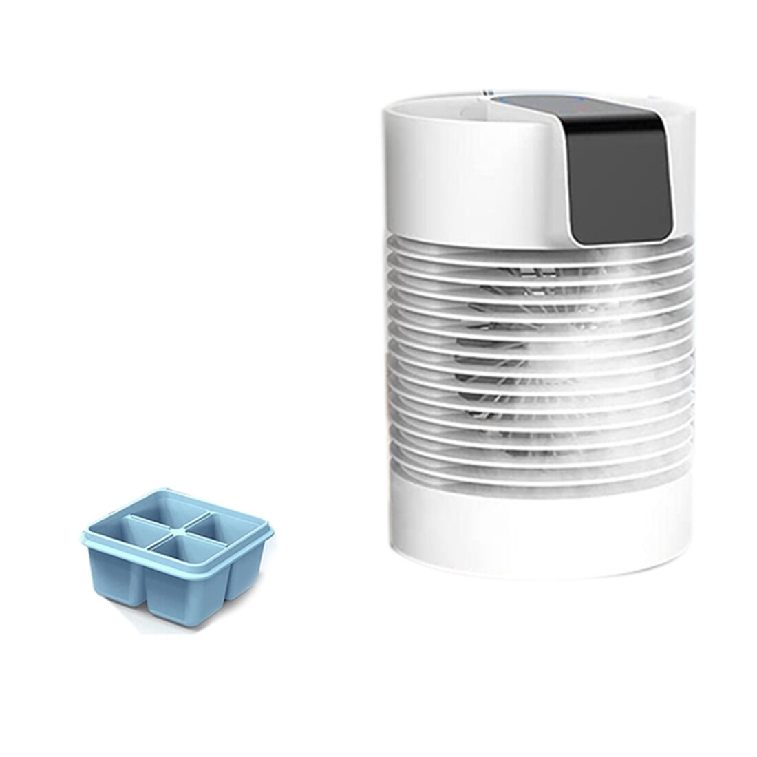 Evaporative Air Cooler And Humidifier, 360Degree Auto Oscillation, Table Fan Personal Air Conditioner Fan With Ice Box: Default Title