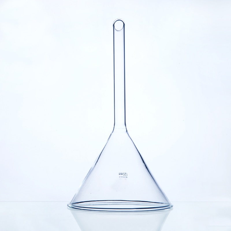 Embudo triangular de vidrio para laboratorio, equipo de laboratorio de vidrio de borosilicato grueso, 10 unids/paquete