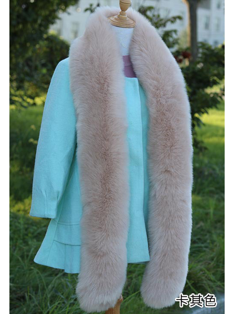 180cm Super Long Faux Fox Fur Scarf Autumn Winter Women Scarf Cosplay Warm Fluffy Shawl Wrap Luxury Scarf: Pink