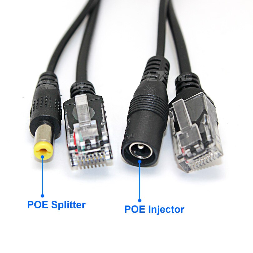 wetrans poe injector 802.3af IP Camera poe power supply adapter 12V rj45 poe splitter