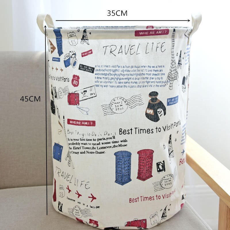 Boîtes de rangement tonneau en lin , jouets pliants, boîte à linge créative, panier à vêtements, sac de rangement de soutien-gorge pour cravates, chaussettes: 055