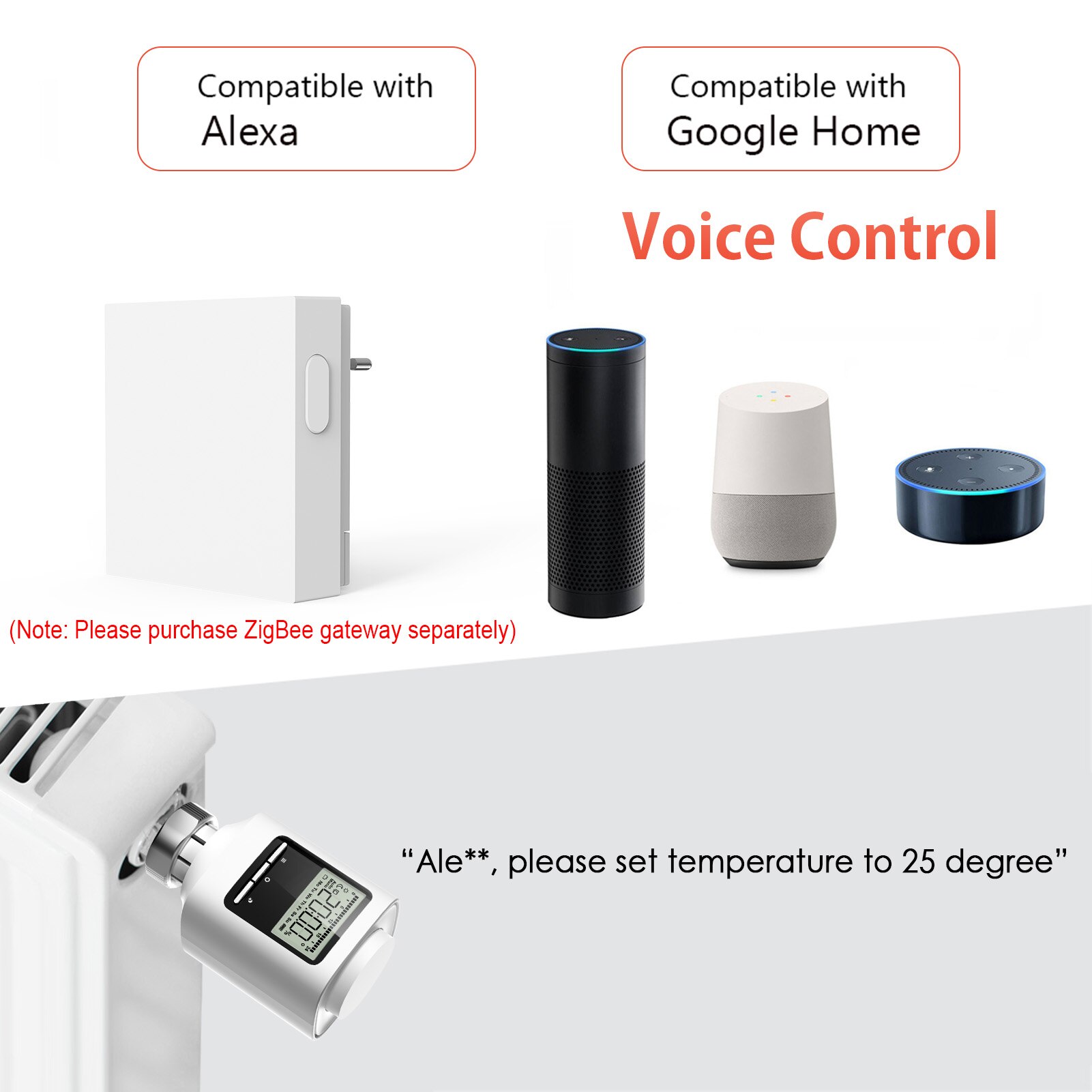 Zigbee termostatventil programmerbar smart värme radiator termostat fönsteröppning frostskyddstemperaturregulator