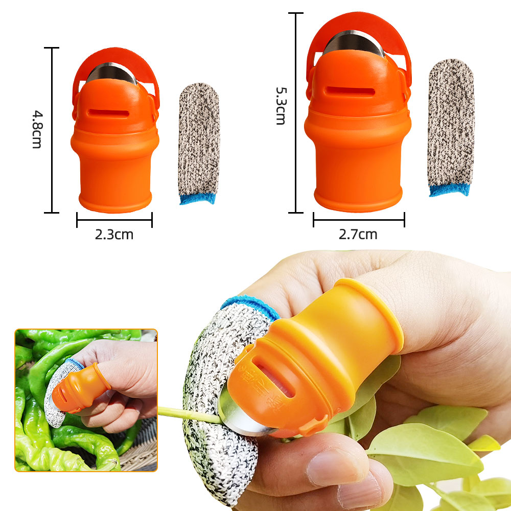 Pruning horticulture Thumb Knife Finger Vegetable Fruit Pepper Harvesting Picker Plant Blade Scissors Garden Farm Picker Tool