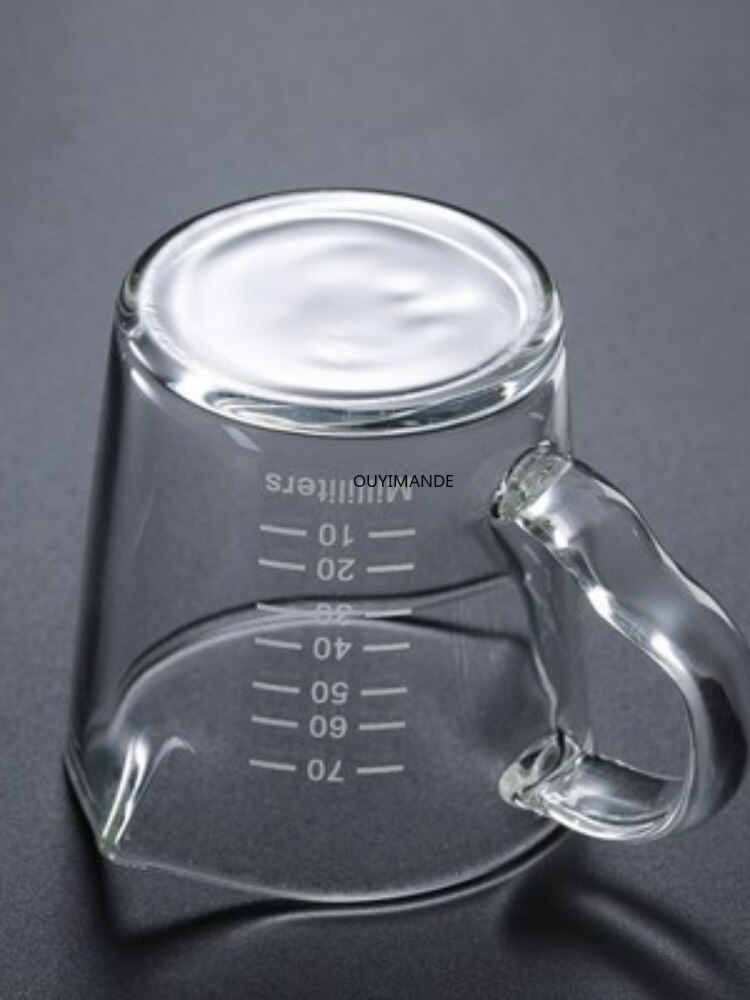 Heat-resistant Glass Measuring Cup Small Milk Cup Kitchen Jigger for Espresso Coffee Double-mouthed Ounce Cup