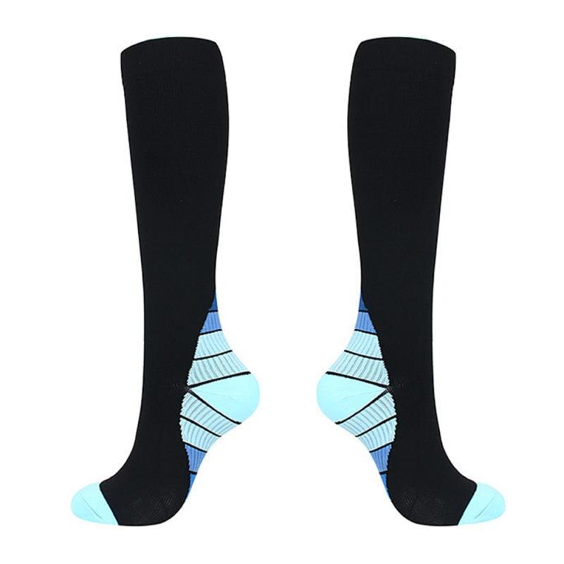1Pair Outdoor Sports Compression Socks Nylon Latex Silk High Long Tube Compression Socks