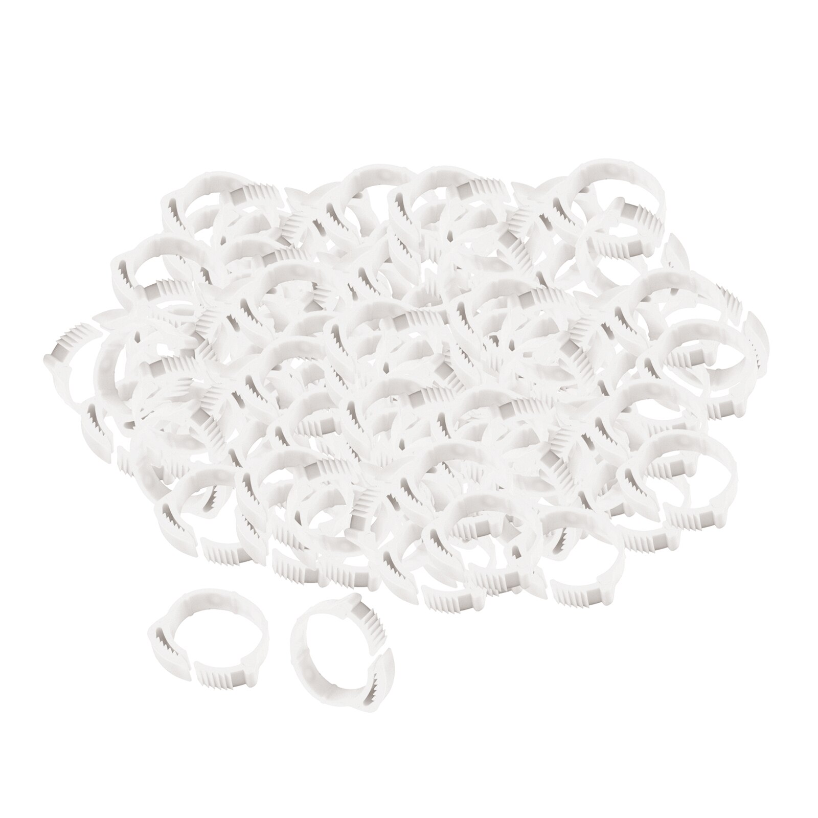100x Kip Been Ringen 001-100 Eend Been Band Clip Identificatie Bands: White