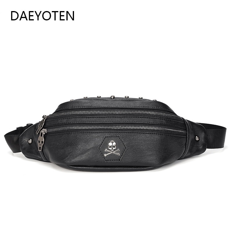 Daeyoten Borst Tas Voor Mannen Schedel Klinknagel Fanny Packs Voor Vrouwen Modieuze Riem Tas Fanny Pack Purse ZM0482