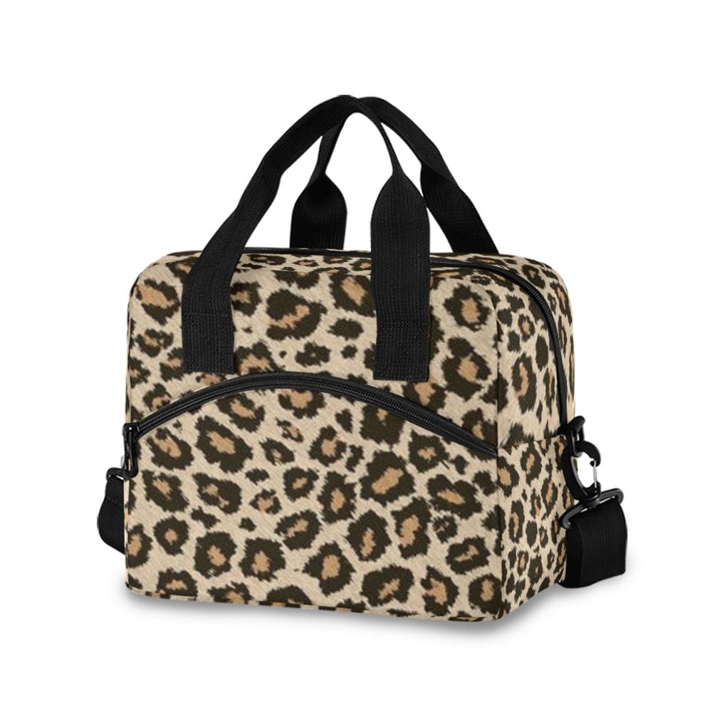 ALAZA Männer Frauen Neue Isolierung Thermische Mittagessen Tasche Frische Halten Große Leopard Gedruckt Tote Kasten tragbar Schulter Kühler Taschen