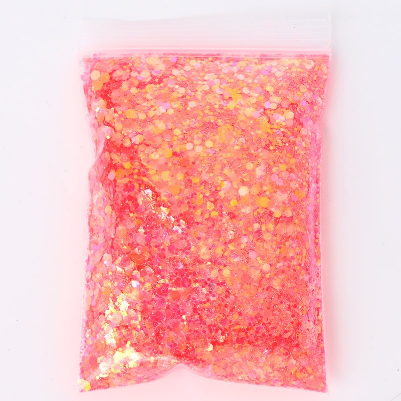 1.76 oz påsar chunky till fin / lös glitter orange / guld glitter mix "pumpa spice", nail art glitter, löst glitter,: Färg 4 50gr