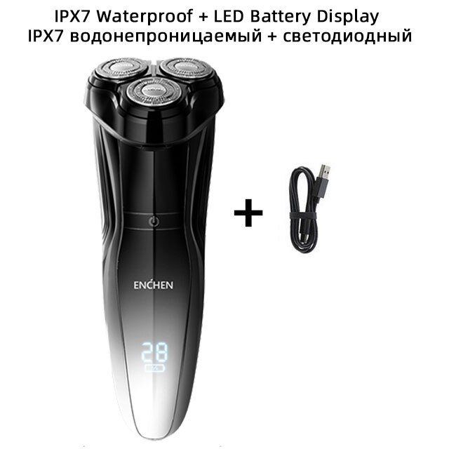 Rasoir électrique Enchen rasoir homme 3 lames lavable type-c tondeuse à barbe Rechargeable machine de découpe rasoir électrique Portable: Gentleman 5S