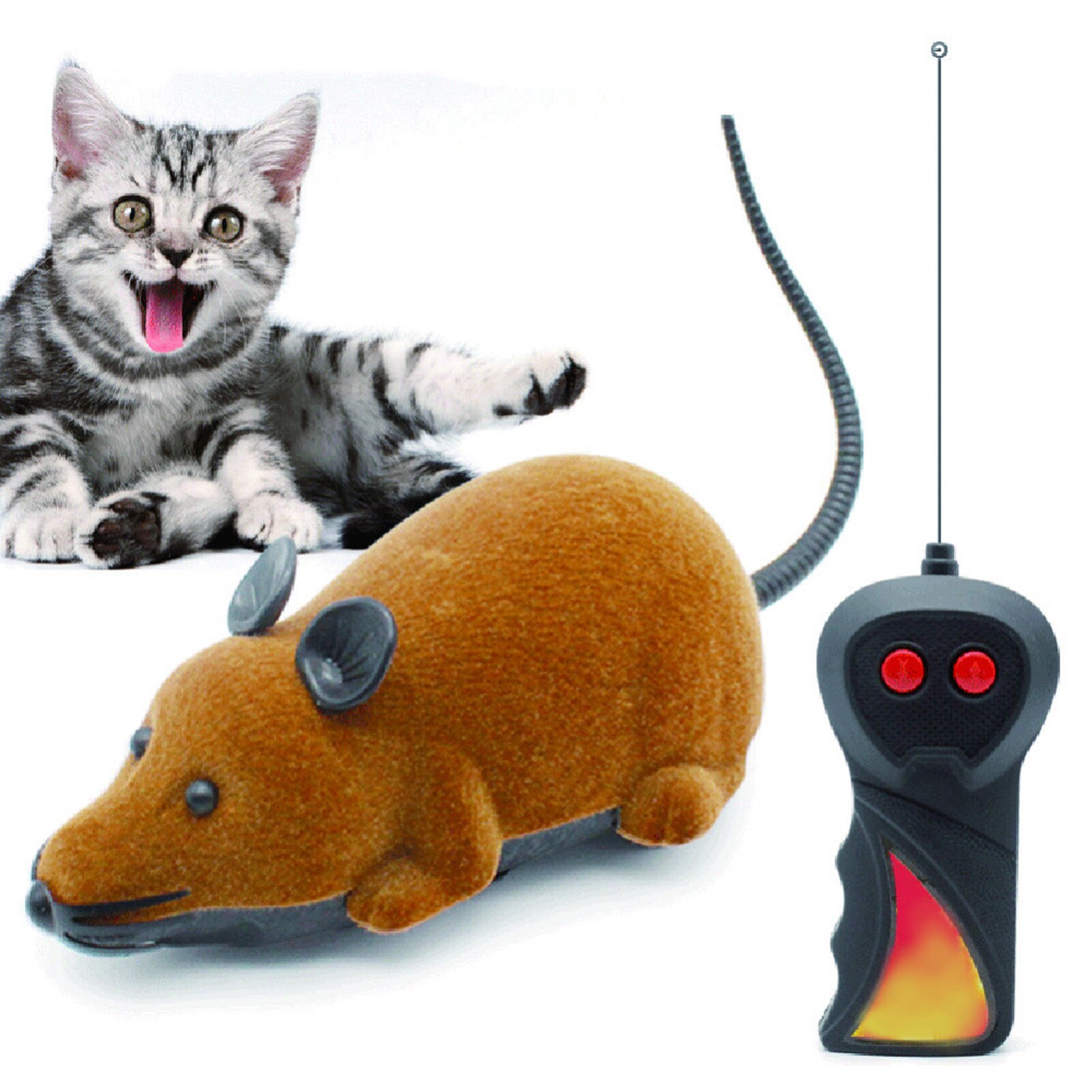 Juguetes del ratón inalámbrico RC ratones gato juguetes de Control remoto falsa Mouse novedad RC divertida del gato jugando ratón electrónicos rata ratón