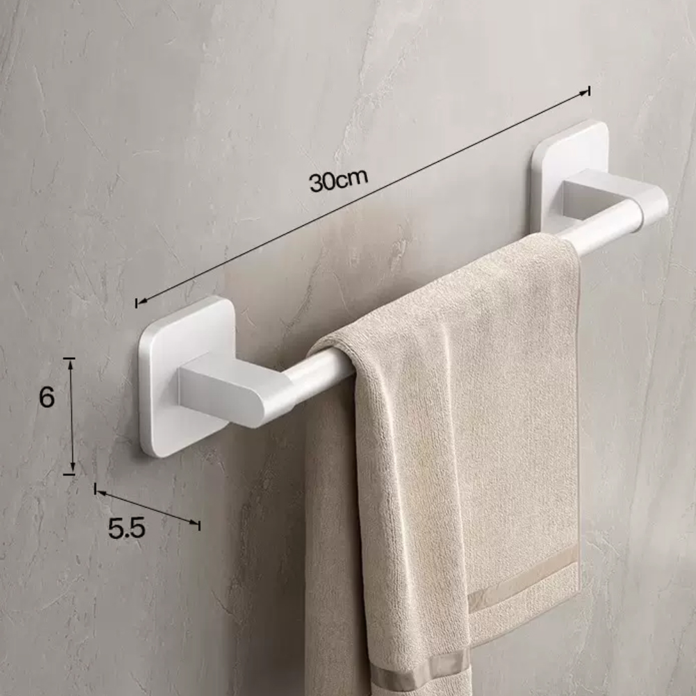 Badkamer Handdoekenrek Aan De Muur, Zwarte Handdoekstang Met Aluminium En Handdoekhouder, Douche-En Badhanddoekrekken