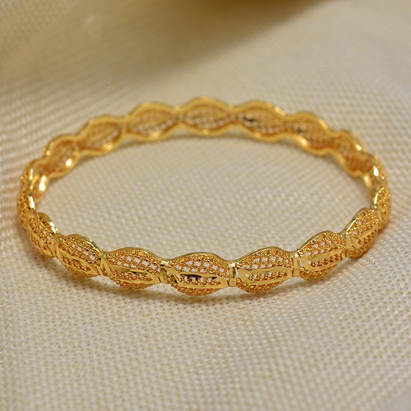 Dubai Arab Luxury Gold Color Jewelry Bangles for Women Ethiopian Bracelets Middle East African Party wedding