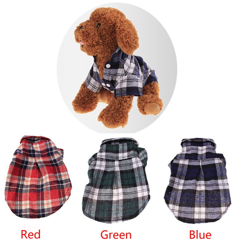 Lente Pet Puppy Hond Vesten Plaid Streep Huisdier T-shirt Katoen Kat Grid Kostuums Hond Herfst Kleding jas Jassen