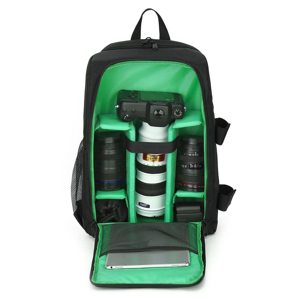 Waterproof Digital DSLR Camera Backpack w/ Rain Cover Laptop 15.6inch Case: Green