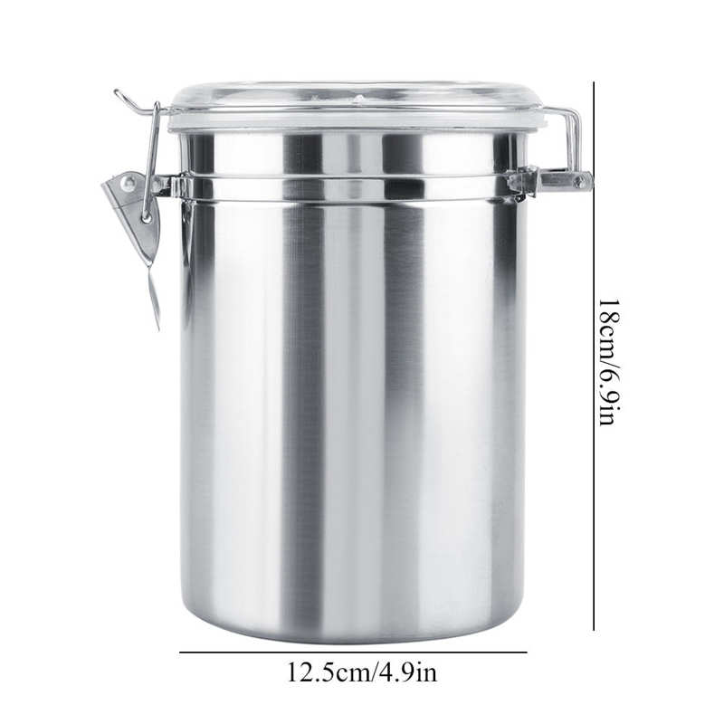 Stainless Steel Coffee Container Storage Canister Vacuum Sealed Storage Jar for Sugar Tea Kitchen Storage Box Vacuum Containers: 1800ml
