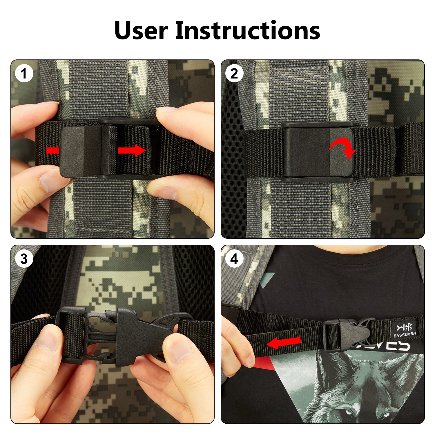 Bassdash Sternum Strap Adjustable Chest Strap for Backpack with Buckle 2-Pack Chest Strap for Children