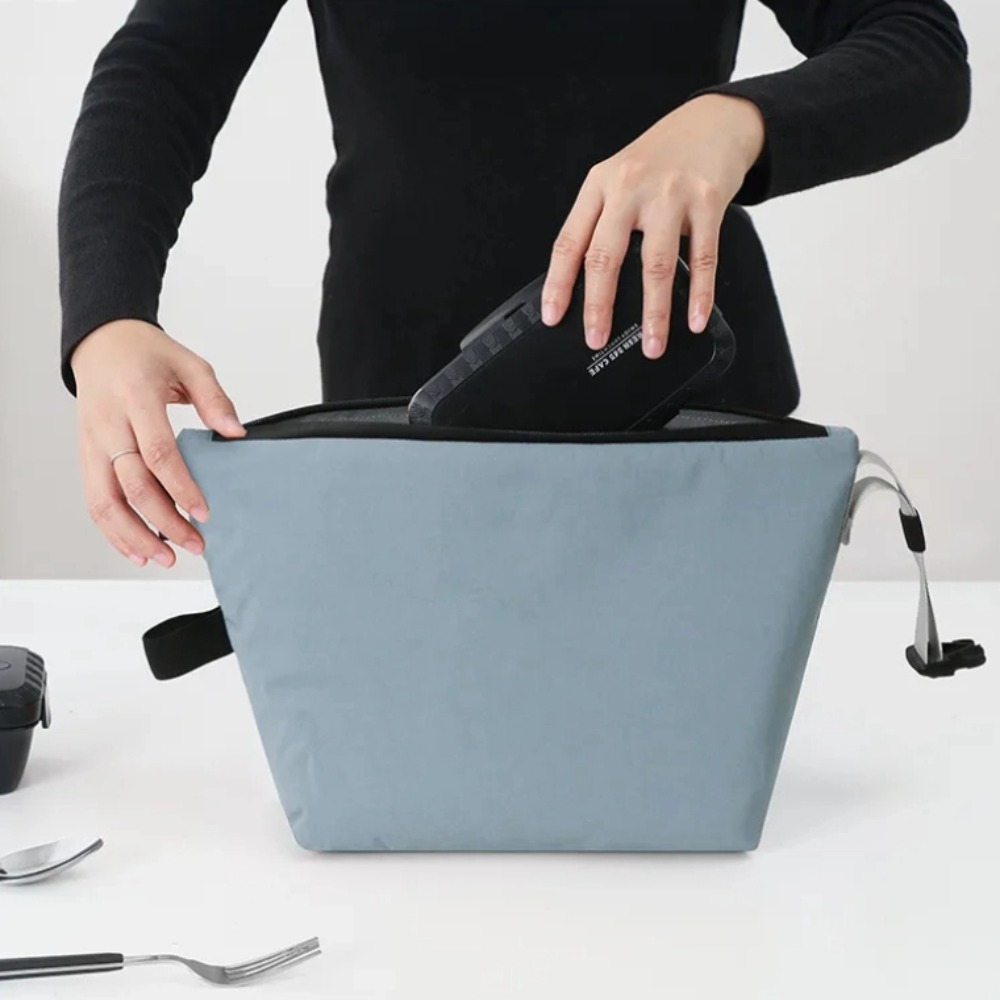 Handheld Foldable Insulated Bag Leak-Proof Eco-Friendly Insulated Lunch Bag Large Capacity Waterproof Thermal Lunch Box Unisex