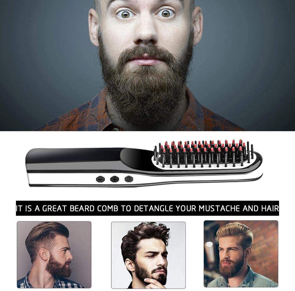2020 nowa szczotka robić prostowania włosów grzebień bezprzewodowy USB ładowanie elektryczny LCD podgrzewany grzebień robić brody szczotka szybkie szybkie narzędzia robić pielęgnacji włosów